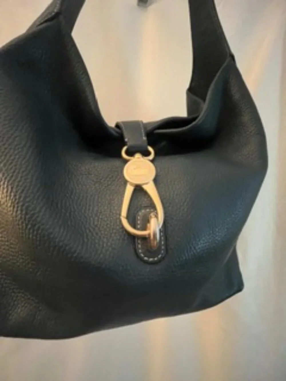 Dooney & Bourke Teal Green Bucket Bag Gold Hardware Leather Purse
